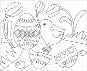 Printable easter chick animal simple coloring pages