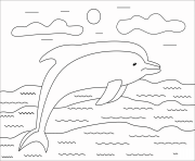 Printable dolphin animal simple coloring pages