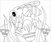 Printable bee animal simple coloring pages