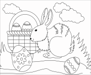 Printable easter bunny animal simple coloring pages