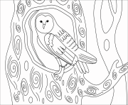Printable barn owl animal simple coloring pages