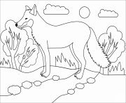 Printable fox animal simple coloring pages