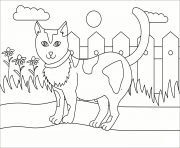 Printable cat animal simple coloring pages