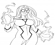 Printable Gwen Stacy get her powers coloring pages