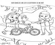 Printable our families are just as different as we are coloring pages