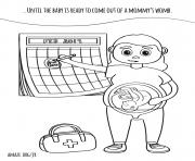 Printable baby is ready to come out of a mommy s womb coloring pages