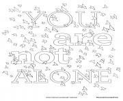 Printable you are not alone coloring pages