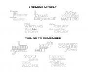 Printable i remind my self things to remember coloring pages