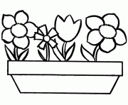 Printable kids flowers simple coloring pages