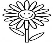 Printable daisy flower easy simple coloring pages