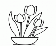 Printable tulip flower coloring pages