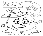 Printable Halloween Monster Cute Kids coloring pages