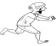 Printable running zombie coloring pages