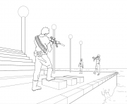 Printable zombie pier coloring pages