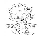 Printable zombie child coloring pages