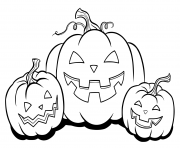 Printable halloween pumpkins family coloring pages