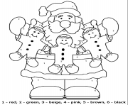 Printable santa claus christmas anter numbers 4 coloring pages