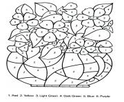 Printable color by number difficult in for adults coloring pages
