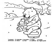 Printable Winnie the Pooh Color By Number coloring pages
