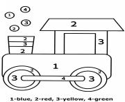 Printable color by number easy printable picture train coloring pages