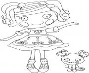 Printable cute lalaloopsy and her mouse coloring pages