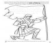 Printable Trace the words he wrote on the title of liberty to remind the people to defend their religion coloring pages