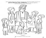 Printable Jesus talked with the children one by one coloring pages