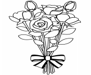 Printable bouquet of flowers sheet coloring pages