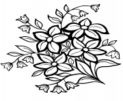 Printable flowers composition to print coloring pages