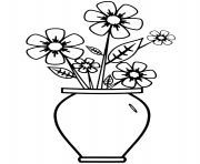 Printable vase with flowers coloring pages
