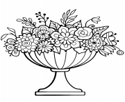 Printable flowers composition printable coloring pages