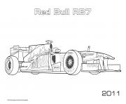 Printable F1 Red Bull Rb7 2011 coloring pages
