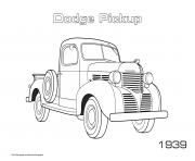 Printable Old Car Dodge Pickup 1939 coloring pages