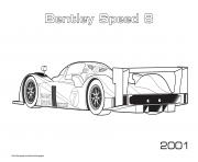 Printable F1 Bentley Speed 8 2001 coloring pages