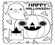 Printable happy halloween ghost pumpkin car coloring pages