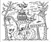 Printable halloween 31 october cute animals coloring pages