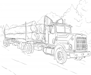 Printable log truck coloring pages