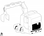 Printable truck with crane coloring pages