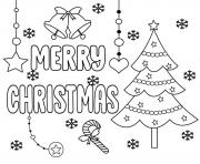 Printable merry christmas tree light 25 december coloring pages