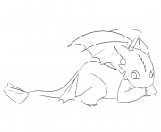 Printable Cute Toothless Dragon coloring pages