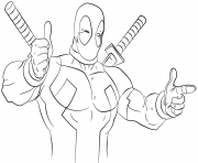 Printable deadpool funny guy coloring pages