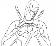 Printable deadpool showing his love coloring pages
