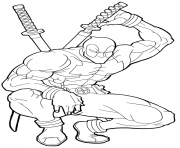 Printable deadpool superhero Marvel coloring pages