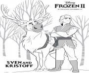 Printable Sven and Kristoff from Frozen 2 coloring pages