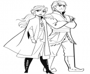 Printable Anna and Kristoff coloring pages