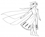 Printable Elsa from New Frozen 2 to Color coloring pages