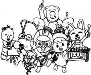 Printable pororo play music coloring pages