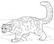 Printable crouching snow leopard coloring pages