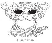 Printable leona the leopard ty beanie boo coloring pages