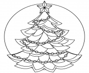 Printable black and white christmas tree holiday coloring pages